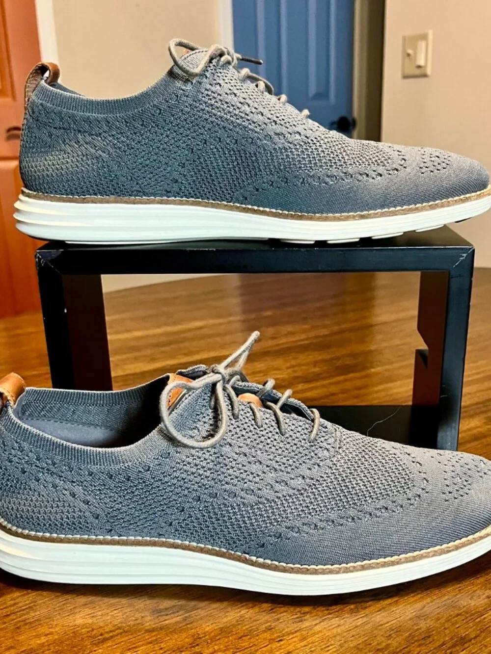 Cole Haan Gray OriginalGrand Wingtip Oxford Stitchlite Shoes Size 10